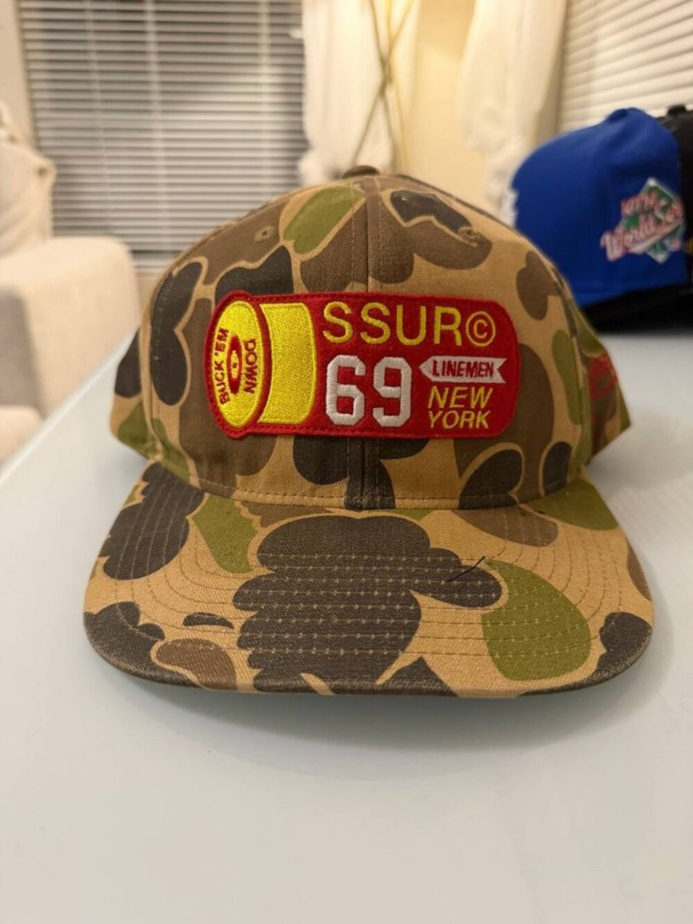 SSUR Buck 'Em Down 69 Linemen New York Camo Snapback Hat
